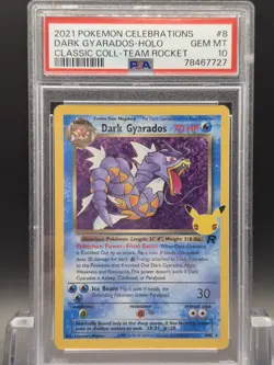 PSA 10 Dark Gyarados 8 Pokemon Celebrations Classic Collection Holo Graded Card - Image 1