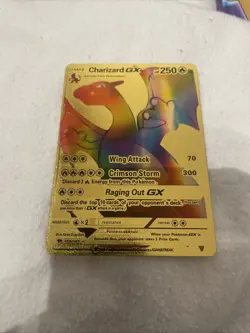 Charizard GX Rainbow Gold Metal Fan Art Card - Image 2