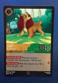 Disney Lorcana - Lady Decisive Dog 28/P2 FOIL League Promo Card - Image 1