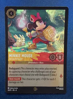 Disney Lorcana - Minnie Mouse Daring Defender 35/P2 FOIL League Promo Card TCG - Image 1