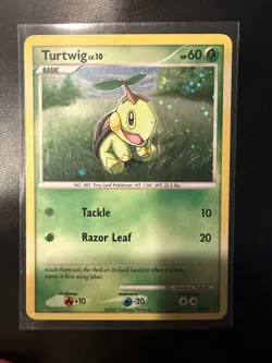 Pokemon TCG Turtwig Holo DP01 Promo Card 2007 LP. Top Swirl. - Image 1