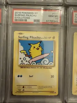Pokemon TCG Surfing Pikachu XY Evolutions Card 111/108 Secret Rare, PSA 10 - Image 1