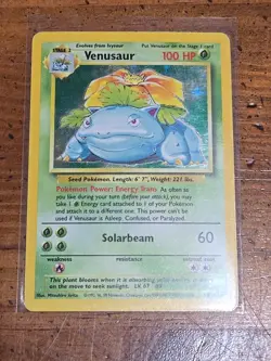 Pokemon TCG Venusaur Base Set Holo Unlimited Rare Card 15/102 - Image 1