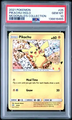 2021 POKEMON MCDONALD'S COLL #25 PIKACHU-HOLO PSA 10 - Image 1
