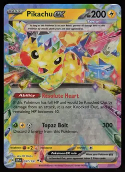 PIKACHU EX 057/191 DOUBLE RARE SURGING SPARKS POKEMON NM/M - Image 1