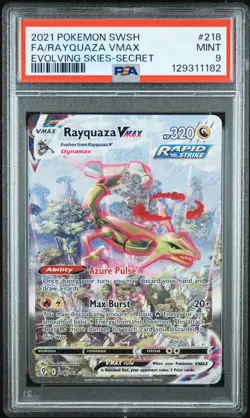 2021 POKEMON SWORD & SHIELD EVOLVING SKIES SECRET FULL ART/RAYQUAZA VMAX PSA 9 - Image 1