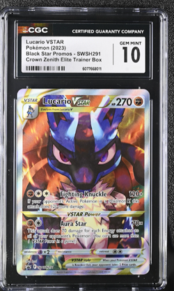 LUCARIO VSTAR POKEMON SWSH291 2023 BLACK STAR PROMOS HOLO ENGLISH CGC 10 - Image 1