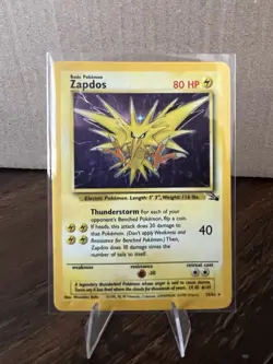 Pokemon Zapdos Fossil Holo Rare Unlimited 15/62 1999 80 HP English - Image 1