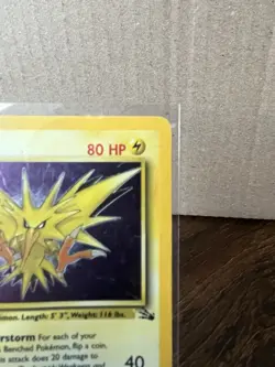 Pokemon Zapdos Fossil Holo Rare Unlimited 15/62 1999 80 HP English - Image 3