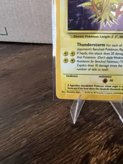 Pokemon Zapdos Fossil Holo Rare Unlimited 15/62 1999 80 HP English - Image 5