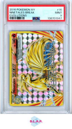 NINETALES BRE4K EVOLUTIONS POKEMON XY EVOLUTIONS 2016 16 PSA 9 - Image 1