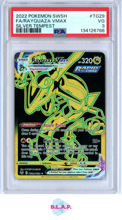 FA/RAYQUAZA VMAX SILVER TEMPEST POKEMON SWSH SILVER TEMPEST 2022 TG29 PSA 3 - Image 1