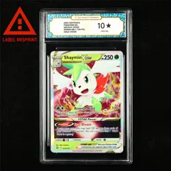 TQG 10 PRISTINE 2022 Pokemon ENG Shaymin VSTAR 014/172 Holo (Label Misprint) - Image 1
