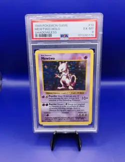 Mewtwo 10/102 Shadowless Base Set Holo Pokemon Card 1999 WOTC TCG Graded PSA 6 - Image 1