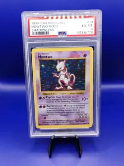 Mewtwo 10/102 Shadowless Base Set Holo Pokemon Card 1999 WOTC TCG Graded PSA 6 - Image 4