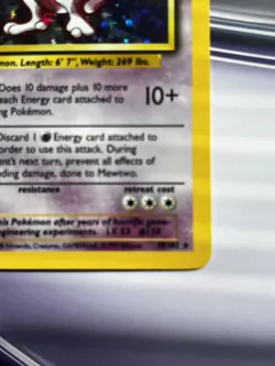 1999 POKEMON BASE SET UNLIMITED #10 MEWTWO-HOLO NM/NP Great Looking Card - Image 5