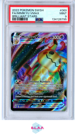 FA/MIMIKYU VMAX BRILLIANT STRS POKEMON SWSH BRILLIANT STRS 2022 069 PSA 9 - Image 1