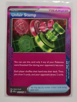 Pokemon TCG Unfair Stamp Ace Trainer Card 165/167 NM - Image 1