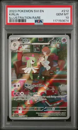2023 POKEMON SVI EN-SCARLET & VIOLET ILLUSTRATION RARE #212 KIRLIA PSA 10 - Image 1