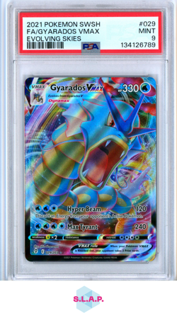FA/GYARADOS VMAX EVOLVING SKIES POKEMON SWSH EVOLVING SKIES 2021 029 PSA 9 - Image 1