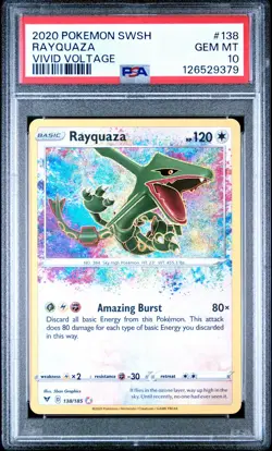 Pokemon - Rayquaza Vivid Voltage Amazing Rare 138/185 PSA 10 Gem Mint - Image 1