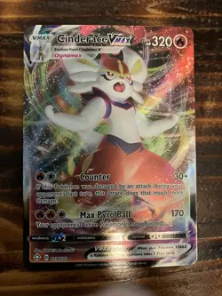 Pokemon TCG Cinderace VMAX 019/072 Full Art Holo Rare Shining Fates NM - Image 1