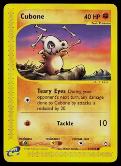 Pokemon Card - Cubone Aquapolis 72/147 Common - Image 1