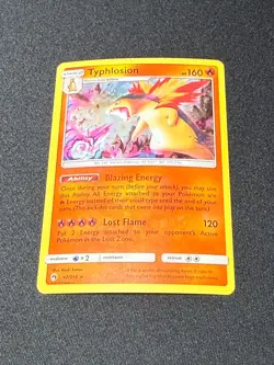 Pokemon Card TYPHLOSION COSMOS HOLO 42 Lost Thunder Australia Exclusive LP - Image 1