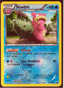 2012 POKEMON SLOWBRO 24/108 DARK EXPLORERS - REVERSE HOLO- UNCOMMON- NM/LP - Image 1