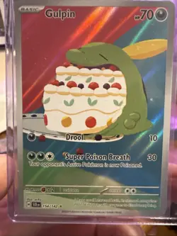 Gulpin 154/142 Stellar Crown Full Art Holo AR Illustration Rare Pokemon TCG Card - Image 1