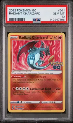 2022 POKEMON GO #011 RADIANT CHARIZARD PSA 10 - Image 1