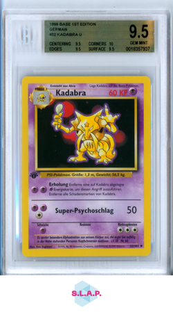 KADABRA U 1999 POKEMON BASE 1ST EDITION GERMAN 32 BGS 9.5 - Image 1