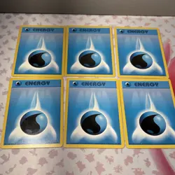Lot of 6 Pokemon TCG Base Set Shadowless Water Energy #102 LP or better - Image 1