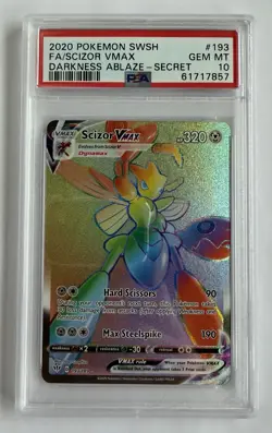 Pokemon Scizor VMAX Secret Rare 2020 Darkness Ablaze #193 FA PSA 10 GEM MINT - Image 1