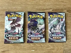 Pokemon TCG Chilling Reign Booster Pack Lot of 3 Sealed Sword & Shield - Image 1