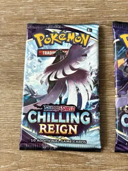 Pokemon TCG Chilling Reign Booster Pack Lot of 3 Sealed Sword & Shield - Image 2