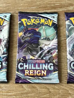 Pokemon TCG Chilling Reign Booster Pack Lot of 3 Sealed Sword & Shield - Image 3