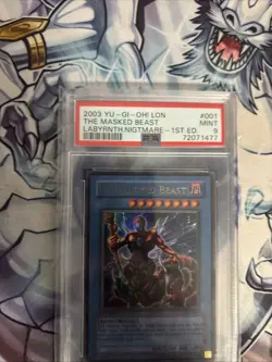 Yu-Gi-Oh! The Masked Beast LON-001 1st Edition PSA 9 - Image 3