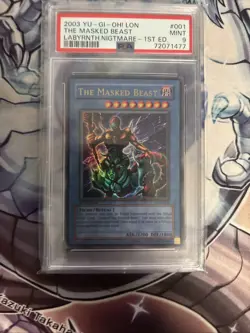 Yu-Gi-Oh! The Masked Beast LON-001 1st Edition PSA 9 - Image 4