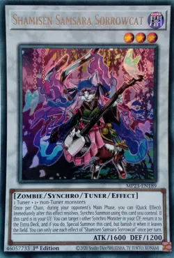 MP23-EN189 SHAMISEN SAMSARA SORROWCAT ULTRA RARE 1ST EDITION YuGiOh CARD - Image 1