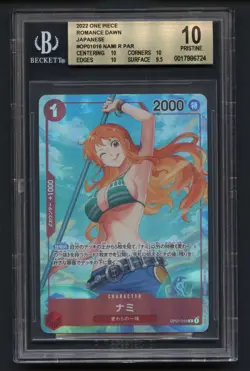 One Piece CCG Nami OP01-016 R BGS 10 Japanese OP 01 Alternate Art 2022 - Image 1