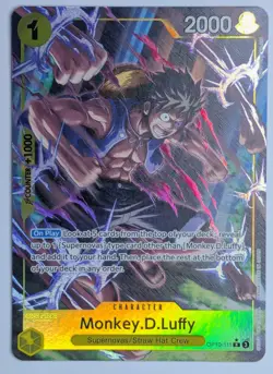Monkey.D.Luffy OP10-111 Secret Rare (V.2) One Piece TCG EN LIGHTLY PLAYED BACK - Image 1