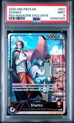PSA 9 2025 ONE PIECE PROMOS #001 SHANKS PSA MAGAZINE EXCLUSIVE - Image 2