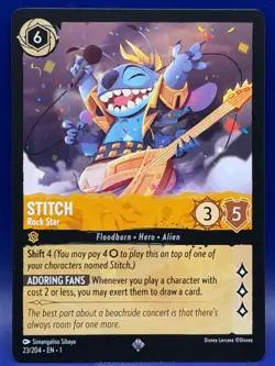 Disney Lorcana STITCH Rock Star 23/204 Rare EN 1 The First Chapter - Image 1