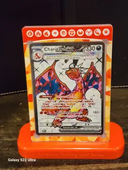 2023 POKEMON CHARIZARD EX BLACK STAR PROMO #56 WITH MAGNETIC CARD STAND & 2 More - Image 1