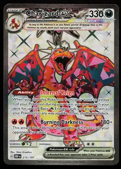 Charizard ex 215/197 Ultra Rare Obsidian Flames Pokemon Card - Image 1