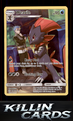 Weavile (Secret) 238/236 Pokemon Secret Rare SM - Cosmic Eclipse Card NM - Image 1