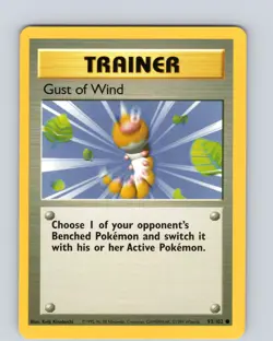 Pokemon TCG Gust Of Wind Base Set 93/102 Unlimited Common Card WOTC Played MP - Image 1