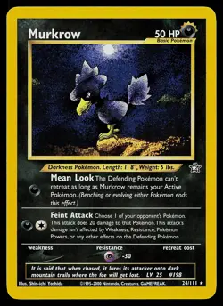 Pokemon Card - Murkrow Neo Genesis 24/111 Rare - Image 1