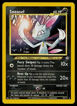 Pokemon Card - Sneasel Neo Genesis 25/111 Rare - Image 1